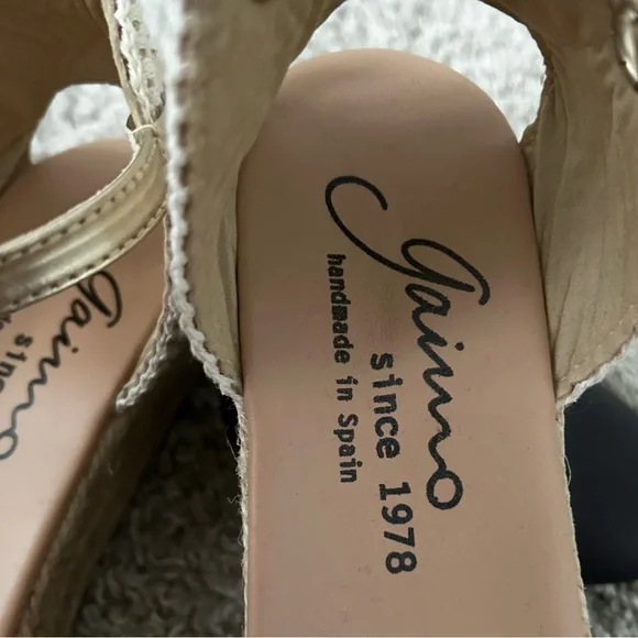 Gaimo Women’s Obi Espadrille Wedge Sandal Sz 40/9 Salmon Suede Round Closed Toe - Picture 5 of 11